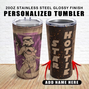 Personalized Stormtrooper Girl Tumbler: 20oz Insulated Stainless Steel
