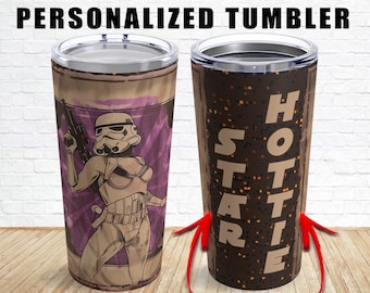 Gepersonaliseerde Stormtrooper-beker voor meisjes: 20oz geïsoleerd roestvrij staal
