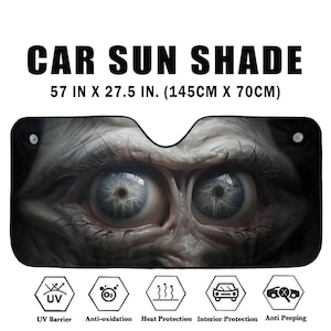 Glistening Horror Eyes Car Sun Shade. Auto Sun Shade, Car Windshield Sun Visor, Windshield Sunshade, Creepy Spooky Car windshield sunscreen