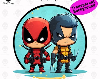 Grazioso design per maglietta con Chimichangas e artigli in formato PNG. Download digitale, stampa a sublimazione DTF DTG. Fan di Babyface, supereroi chibi da parete.