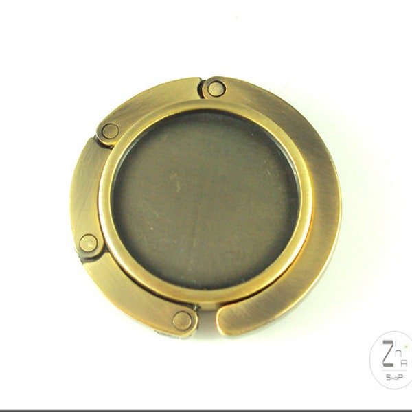 Accroche sac rond bronze – 40mm - à personnaliser