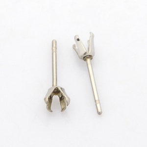 Peut inclure: Deux tiges d'oreille en argent avec des griffes pour sertir une pierre.