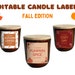 Fall Candle Labels, Editable Autumn Candle Template, Seasonal DIY ...