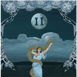 II Carta del Tarot de la Alta Sacerdotisa / Tarot de Circo / Impresión Giclée
