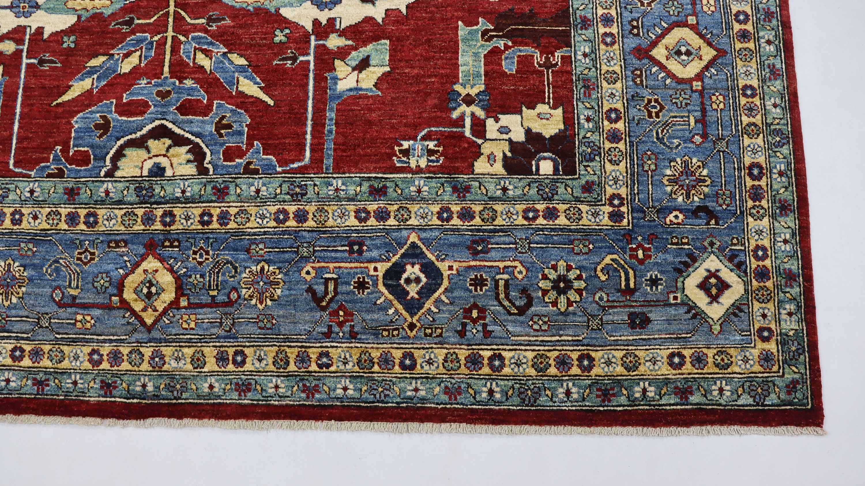 8x10 Heriz Large Area Rug Red Blue Handmade Natural Veg Dyed Etsy