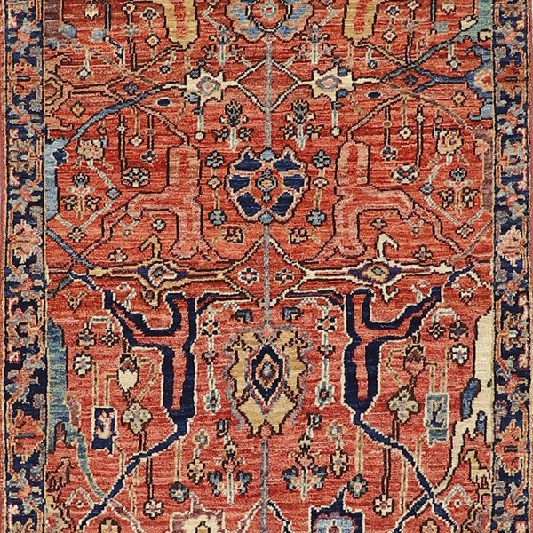 3x7 Bijar Runner Rug, Persian Hand Knotted Veg Dyed Low Pile Wool Rectangle Rug, Rug For Living Room, Entryway Rug, Hallway Rug, Bedroom Rug