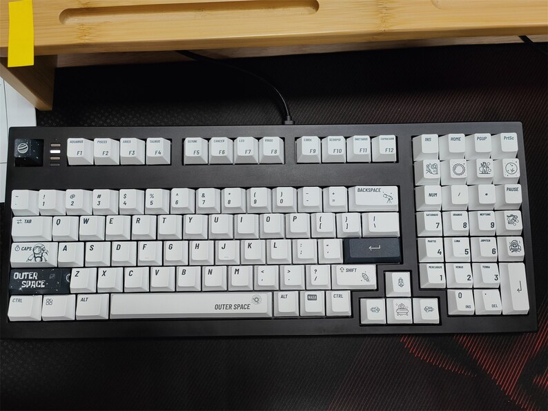Outer Space Theme Keycaps Set White Keycaps PBT Material Etsy