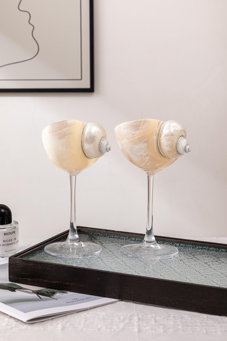 Handcrafted Seashell Wine Glasses: Beach Wedding Decor - Etsy