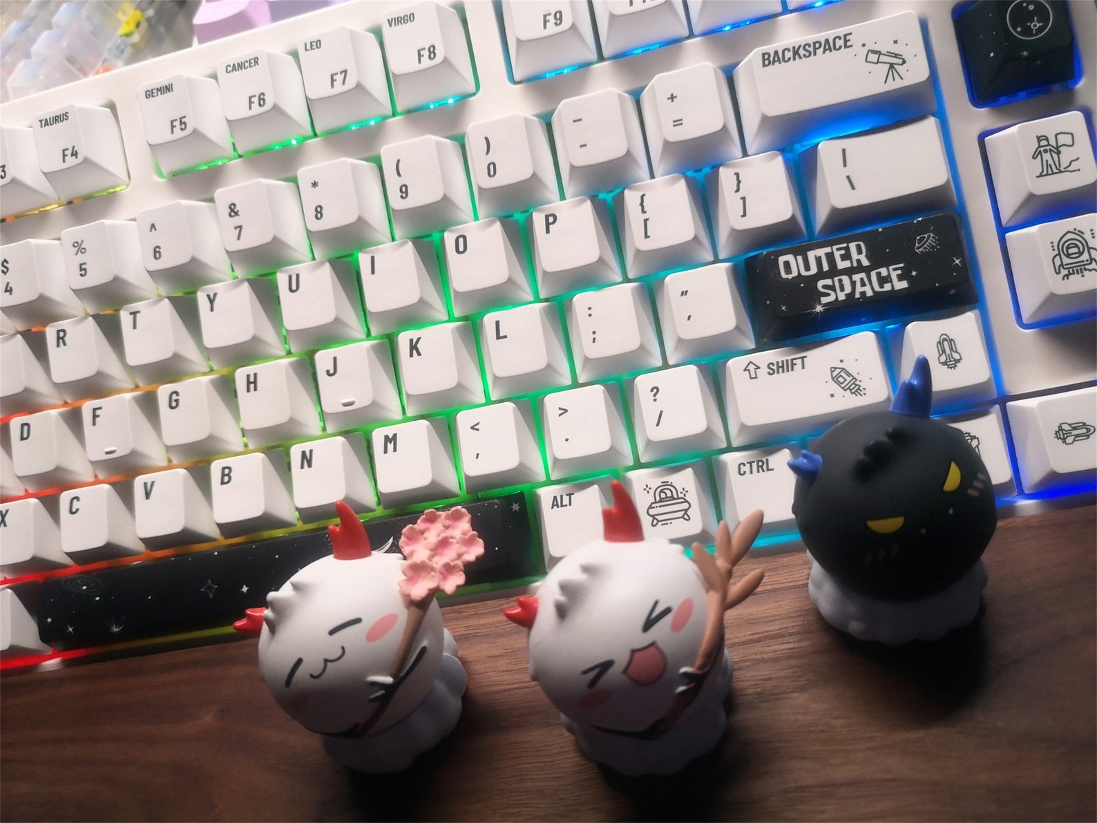 Outer Space Theme Keycaps Set White Keycaps PBT Material Etsy