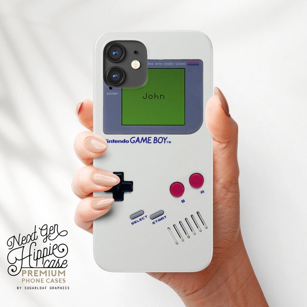 Funda de teléfono personalizada Nintendo Game Boy iPhone Caso Retro Videojuego Samsung Caso Trendy 80's Nostalgia Elegante Hipster Funda de teléfono