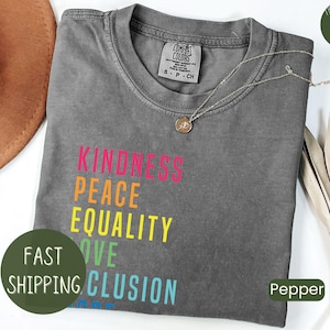 Kindness Shirt, Peace, Love, Equality, Inclusion, Hope, Diversity, Be Kind Shirt, Inclusion Matter Shirt, Comfort Colors Shirt, Pride Shirt