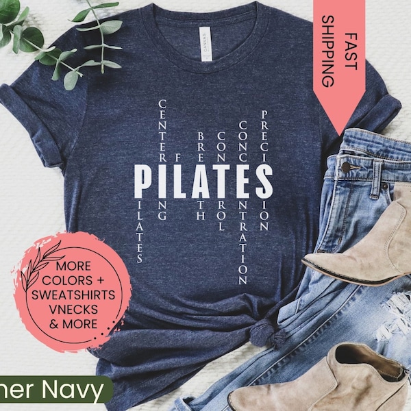 Pilates Shirt, Pilates Principles Shirt, Yoga Shirt, Pilates Lover, Cool Pilates Shirt, Fitness T-shirt, Pilates Gift, Pilates Reformer Tee