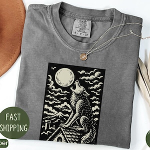 90s Vintage Werewolf Graphic Shirt, Retro Creepy 90s Tshirt, Dreamy Abstract Dark Art Tee, Grimdark Shirt, Devil, Witch, Halloween, Y2k Emo