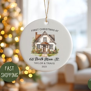New Home Ornament - Personalized New Home Christmas Ornament - Watercolor Photo Ornament - Custom Photo Ornament