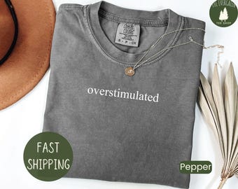 Comfort Colors® Overstimulated Shirt for Mom, Cowboy Frog Shirt, Unhinged Tshirt, Weirdcore Clothing, Gen Z Shirt, Weird Stuff Funny Tshirt