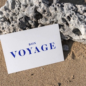Bon voyage | carte d'adieu | de voeux d'adieu | Carte d'adieu moderne | Carte Meilleurs voeux | Bonne chance dans votre nouvelle aventure