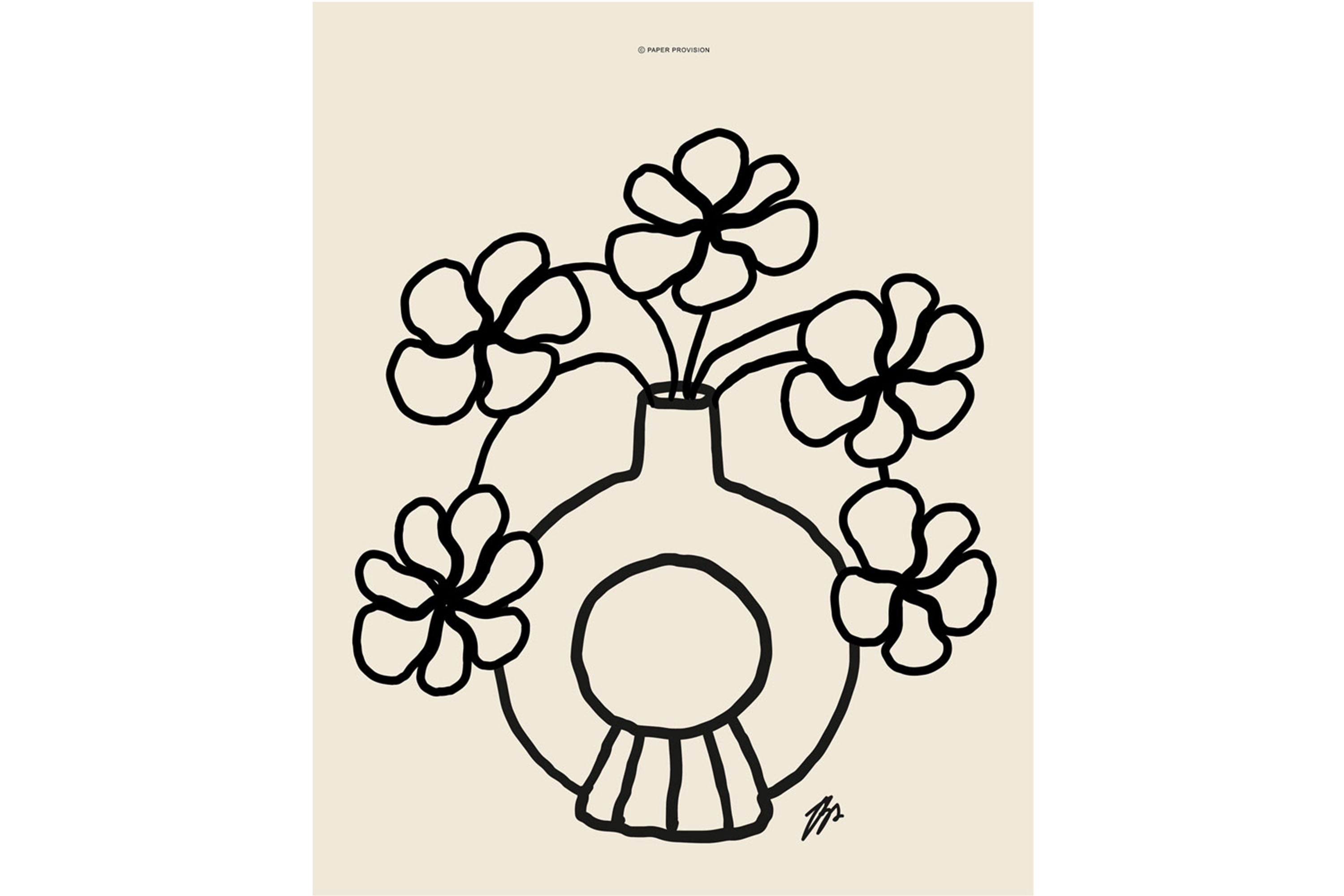 Modern Vase Poster Donut Vase Art Print Flower Donut Vase Poster