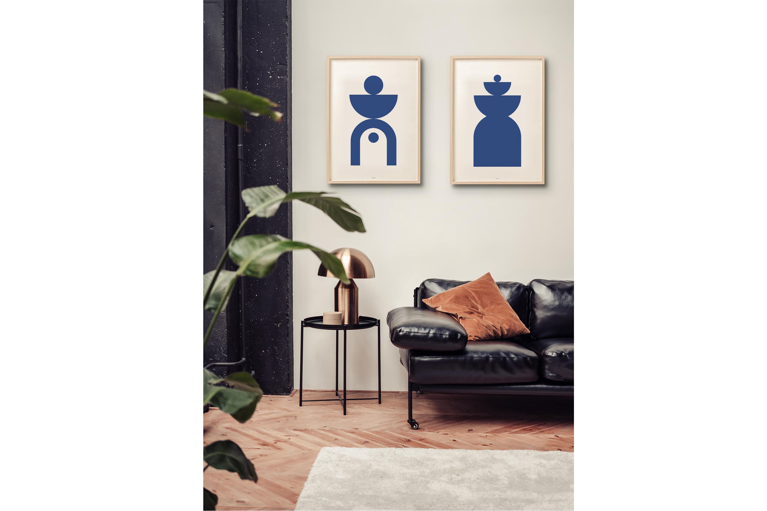 Geometric Blue Wall Art Navy Blue Wall Art Blue Wall Art Modern Boho