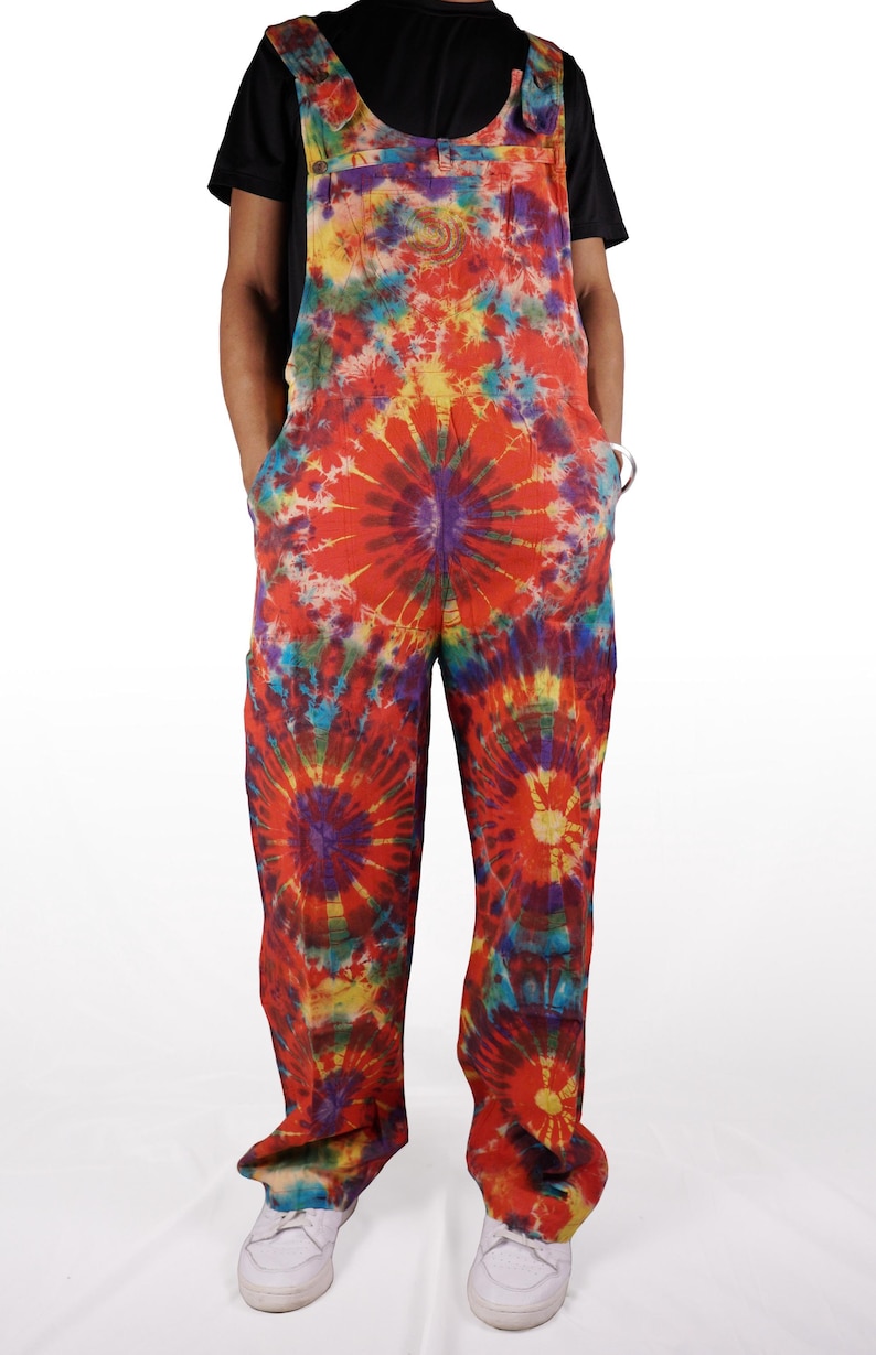 Unisex Fine Cotton Tie-dye stone-washed Straight-leg Overalls| Jumper Dungarees NUMBER 6