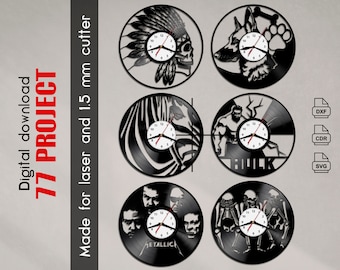 CNC Laser Cut Vinyl Clock Template – Vector Art (Digital Download)