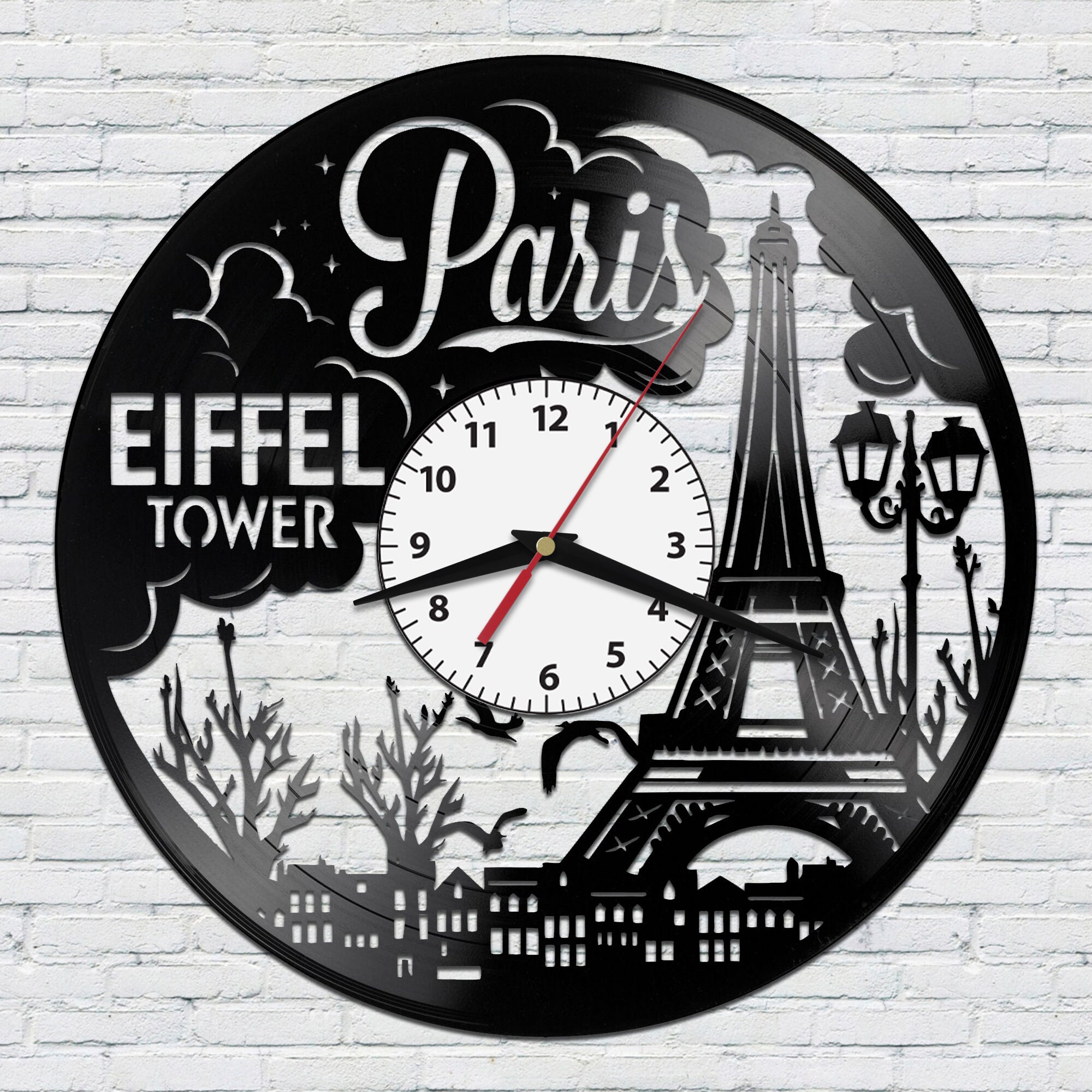 Vinyl Clock Record Vector Svg Dxf Cdr File for Cnc Laser Cutter