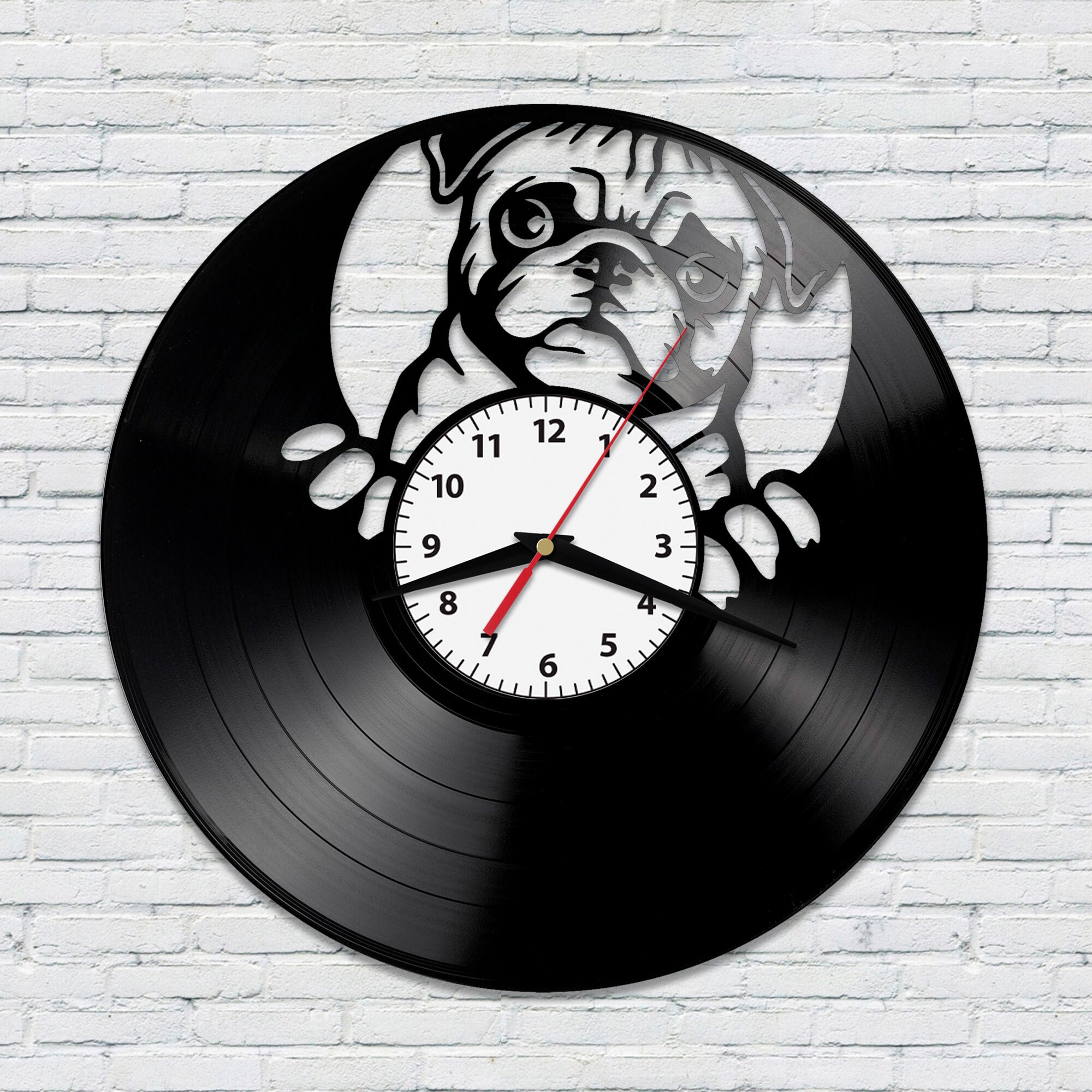 Dog Vinyl Clock, Cat Vinyl Clock, Wolf Vinyl Clock, Digital File for