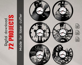 Vinyl Record Clock Template: CNC Laser Cut File (Digital Download)