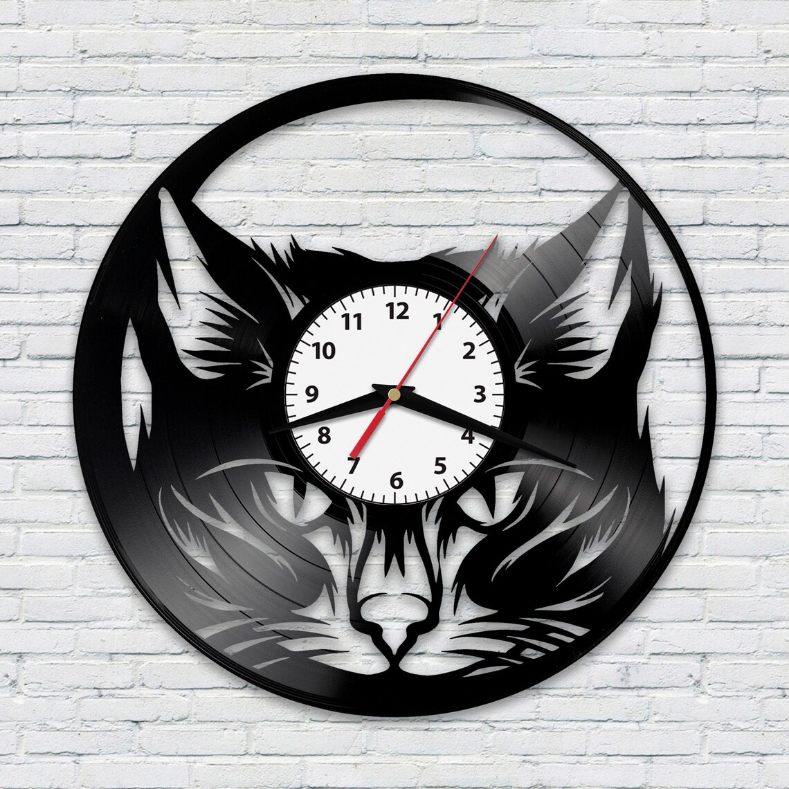 Dog Vinyl Clock, Cat Vinyl Clock, Wolf Vinyl Clock, Digital File for