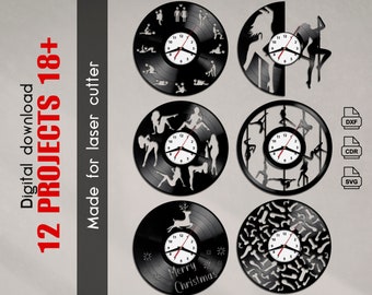 Kamasutra Vinyl Clock Template – Laser Cut CNC File (Svg Dxf Cdr) (Digital Download)