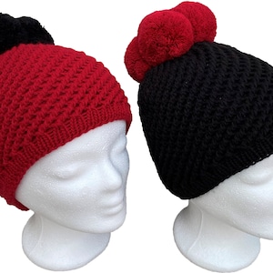 Black Forest crochet pom-pom hat