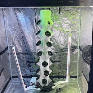 28 Pot Hydroponic Garden Tower 4.5FT - 3D Printed