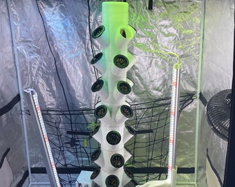 28 Pot Hydroponic Garden Tower 4.5FT - 3D Printed