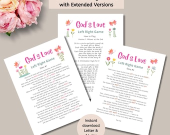 Women&#39;s Ministry Right Left Game, Youth Group Bible Game, Pass the Gift, Printable Church Party Games, Two Stories