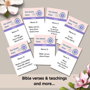 5 Second Bible Game, Fun Trivia for Church and Family, Printable PDF