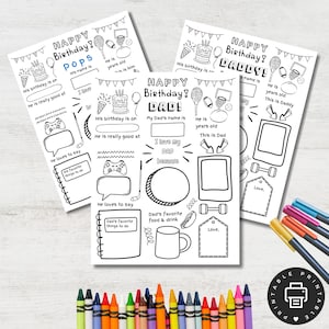 Alles über meinen Vater Malseite, süßes Geschenk von Kinder, Ausfüllseite zum Ausdrucken, Vater Aktivitätsblatt, Alles über meinen Vater, Vater Fragebogen PDF