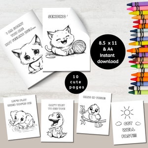 Pages à colorier de rétablissement à imprimer pour les enfants, se sentir mieux bientôt salutations, feuilles à colorier à téléchargement numérique, vœux de la part des enfants