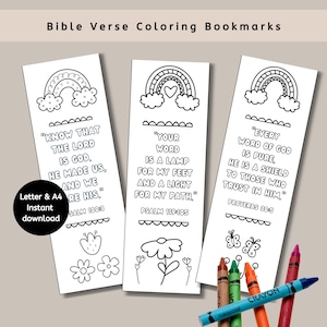 Verset biblique à colorier pour enfants, travaux manuels pour l'école du dimanche, feuilles d'activités imprimables pour l'école à la maison chrétienne, mignons signets, dessin 4