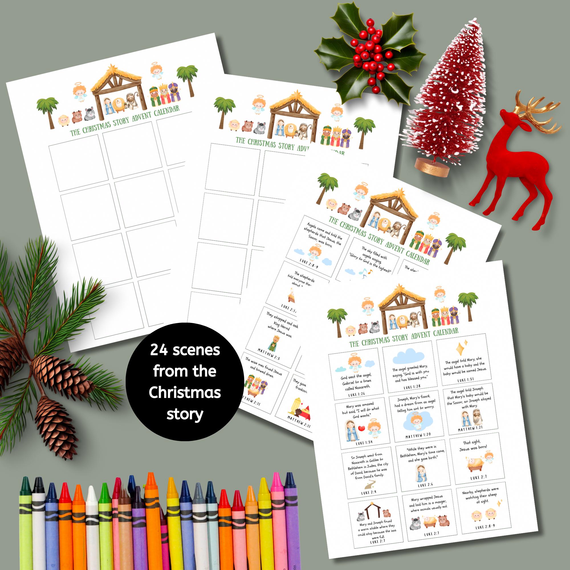 Catholic Interactive Nativity Advent Calendar, Printable Christmas ...