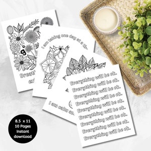 Pagine da colorare stampabili "Guarisci" (Guarisci), pagine da colorare stampabili "Sentiti meglio", download istantaneo di un dialogo interiore positivo e consapevole