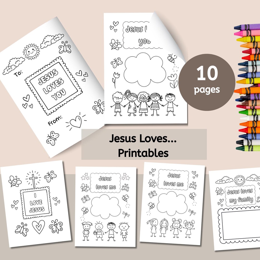 Jesus Loves Me Preschool Bible Coloring Pages, Christian Valentine Kids ...