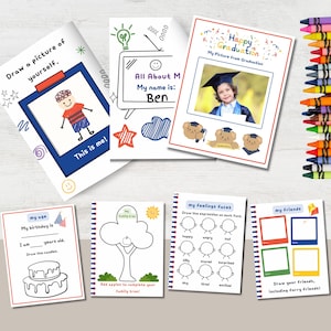 Kindergarten Graduation Keepsake, Printable All About Me Activity Pages, Preschool Craft, Memory Book for Kids