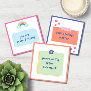Tarjetas de afirmaciones positivas para adolescentes, frases motivacionales, baraja imprimible de amor propio, regalo de inspiración diaria, idea de regalo de graduación