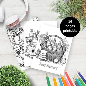 Coloriages à imprimer sur la guérison, Coloriages à imprimer pour le rétablissement, créations manuelles sur la guérison, carte d'encouragement, carte pour se sentir mieux