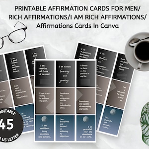 Cartes d'affirmation pour hommes, citations stimulantes pour la santé mentale, jeu de mots sur l'amour de soi, cadeaux pour lui, téléchargement immédiat