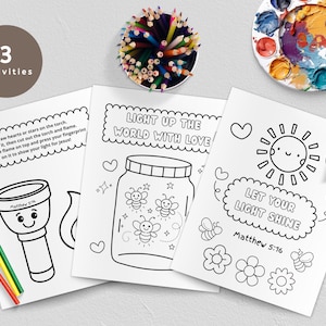 Matthew 5:16 Lesson for Toddlers, Christian Coloring Pages and Torch Craft, Let Your Light Shine Bible Printable for Preschoolers