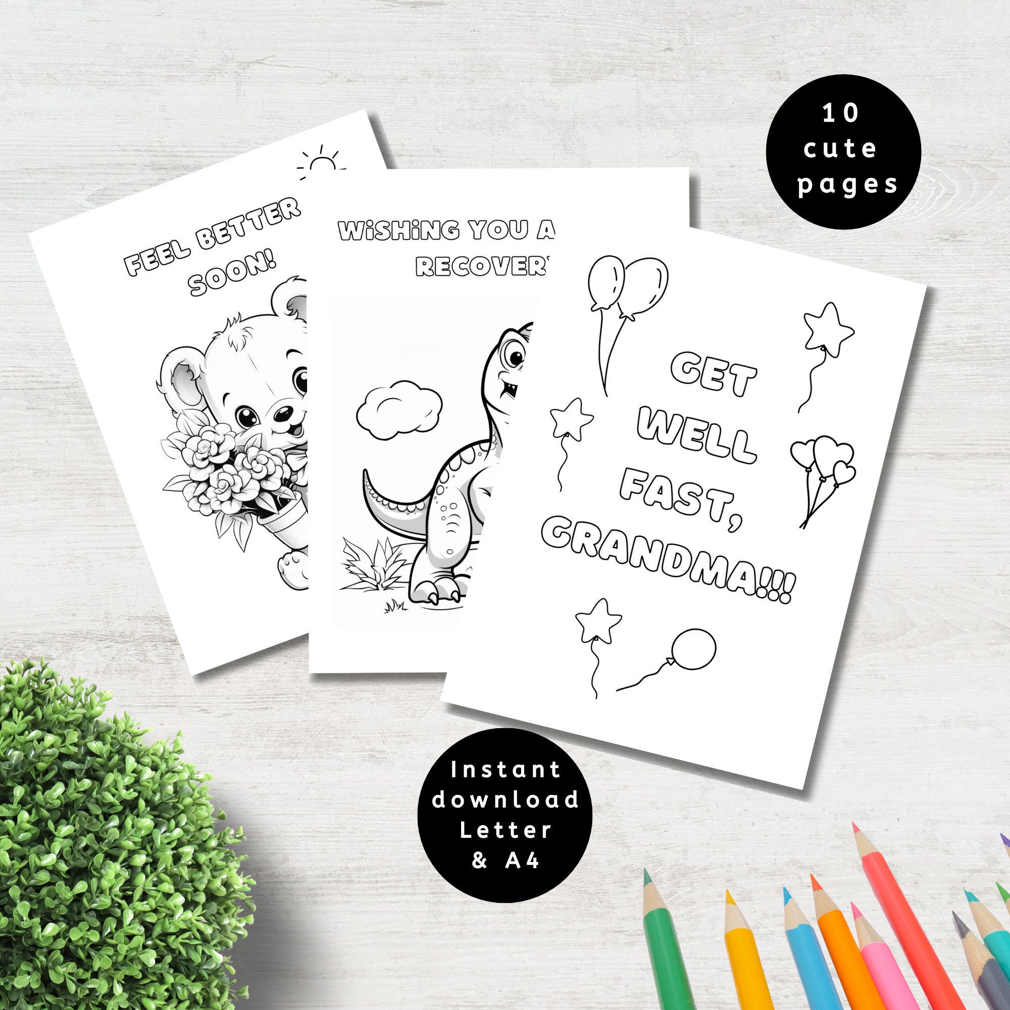 Get Well Grandma Printable Coloring Pages for Kids, Feel Better Soon ...
