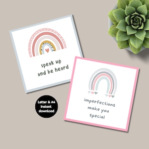 Cartões de Afirmação para Imprimir para Adolescentes, Citações Motivacionais, Baralho de Mensagens Positivas, Download Digital de Amor-Próprio, Presente para Ela, Ideia de Presente para Formatura