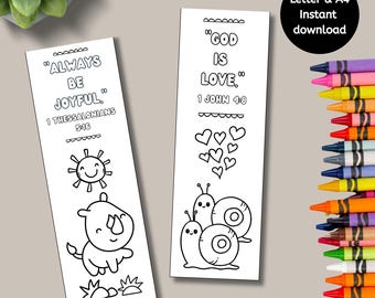 Printable Bible Bookmarks Coloring, Sunday School Craft, PDF