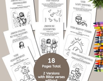 Holy Week and Lent Coloring Pages, Catholic Easter Story Activity, PDF Download