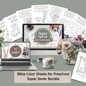 Bible Verse Coloring Pages Bundle, Christian Printables for Kids PDF
